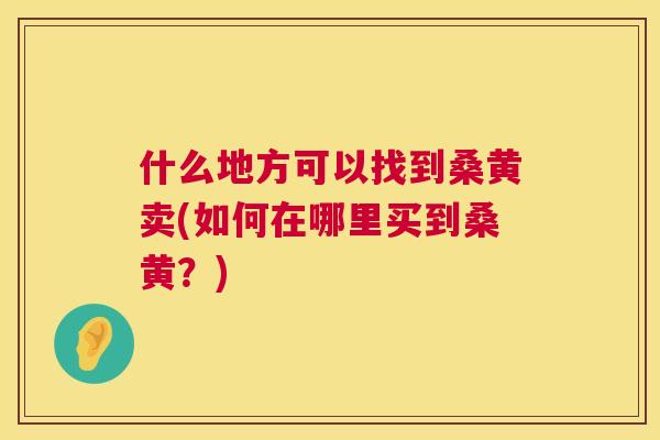 什么地方可以找到桑黄卖(如何在哪里买到桑黄?) 什么地方可以找到桑黄卖(如何在哪里买到桑黄?)