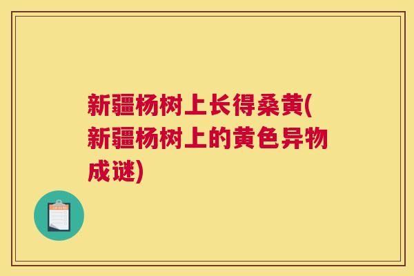 新疆杨树上长得桑黄(新疆杨树上的黄色异物成谜) 新疆杨树上长得桑黄(新疆杨树上的黄色异物成谜)