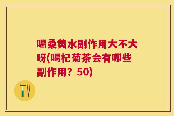 喝桑黄水副作用大不大呀(喝杞菊茶会有哪些副作用?50) 喝桑黄水副作用大不大呀(喝杞菊茶会有哪些副作用?50)