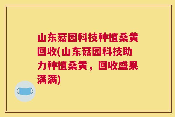 山东菇园科技种植桑黄回收(山东菇园科技助力种植桑黄,回收盛果满满) 山东菇园科技种植桑黄回收(山东菇园科技助力种植桑黄,回收盛果满满)