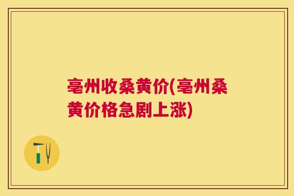 亳州收桑黄价(亳州桑黄价格急剧上涨) 亳州收桑黄价(亳州桑黄价格急剧上涨)