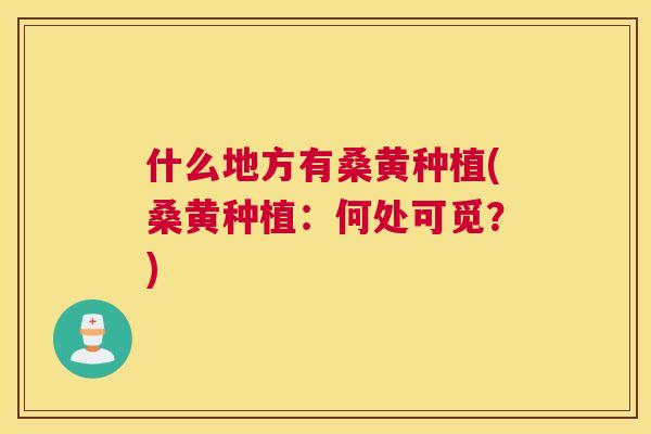 什么地方有桑黄种植(桑黄种植:何处可觅?) 什么地方有桑黄种植(桑黄种植:何处可觅?)