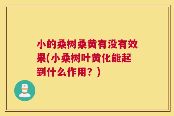 小的桑树桑黄有没有效果(小桑树叶黄化能起到什么作用?) 小的桑树桑黄有没有效果(小桑树叶黄化能起到什么作用?)