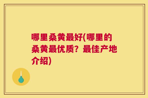 哪里桑黄好(哪里的桑黄优质?佳产地介绍) 哪里桑黄好(哪里的桑黄优质?佳产地介绍)