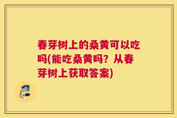 春芽树上的桑黄可以吃吗(能吃桑黄吗?从春芽树上获取答案) 春芽树上的桑黄可以吃吗(能吃桑黄吗?从春芽树上获取答案)