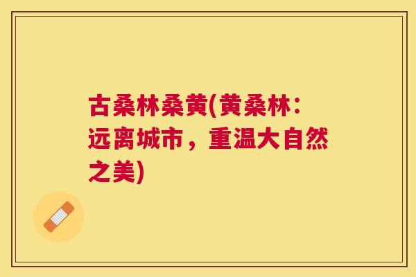 古桑林桑黄(黄桑林:远离城市,重温大自然之美) 古桑林桑黄(黄桑林:远离城市,重温大自然之美)