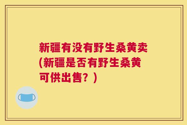 新疆有没有野生桑黄卖(新疆是否有野生桑黄可供出售?) 新疆有没有野生桑黄卖(新疆是否有野生桑黄可供出售?)