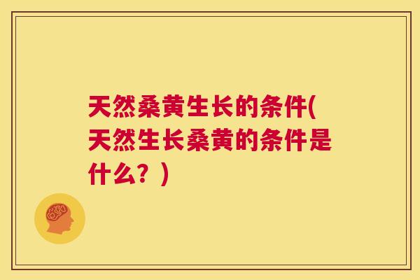 天然桑黄生长的条件(天然生长桑黄的条件是什么?) 天然桑黄生长的条件(天然生长桑黄的条件是什么?)