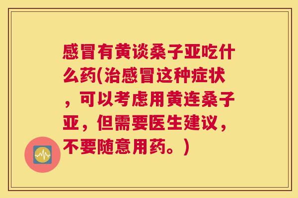 有黄谈桑子亚吃什么药(这种症状,可以考虑用黄连桑子亚,但需要医生建议,不要随意用药。) 有黄谈桑子亚吃什么药(这种症状,可以考虑用黄连桑子亚,但需要医生建议,不要随意用药。)