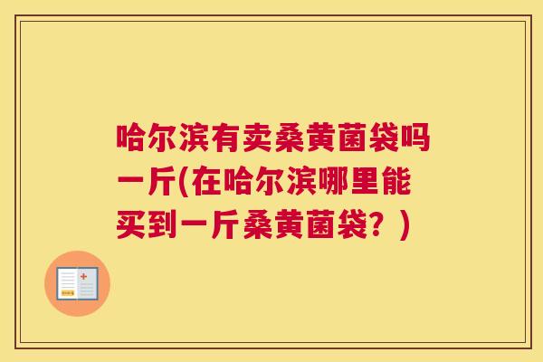 哈尔滨有卖桑黄菌袋吗一斤(在哈尔滨哪里能买到一斤桑黄菌袋?) 哈尔滨有卖桑黄菌袋吗一斤(在哈尔滨哪里能买到一斤桑黄菌袋?)