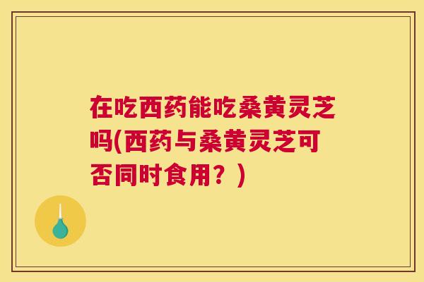 在吃西药能吃桑黄灵芝吗(西药与桑黄灵芝可否同时食用?) 在吃西药能吃桑黄灵芝吗(西药与桑黄灵芝可否同时食用?)