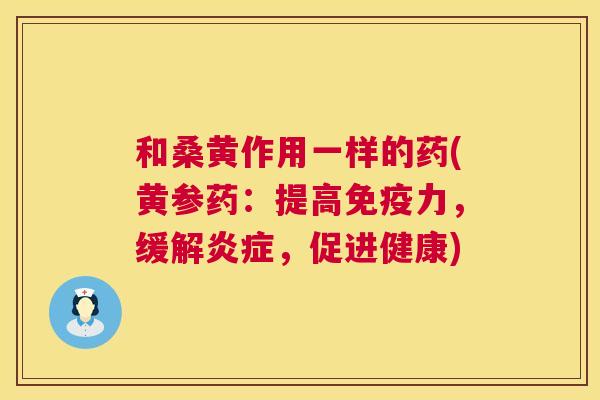 和桑黄作用一样的药(黄参药:提高力,缓解,促进健康) 和桑黄作用一样的药(黄参药:提高力,缓解,促进健康)