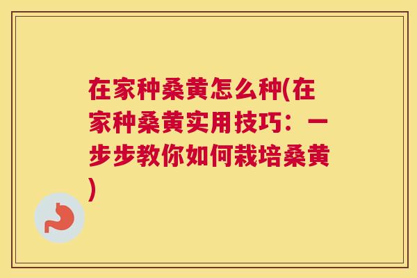 在家种桑黄怎么种(在家种桑黄实用技巧:一步步教你如何栽培桑黄) 在家种桑黄怎么种(在家种桑黄实用技巧:一步步教你如何栽培桑黄)