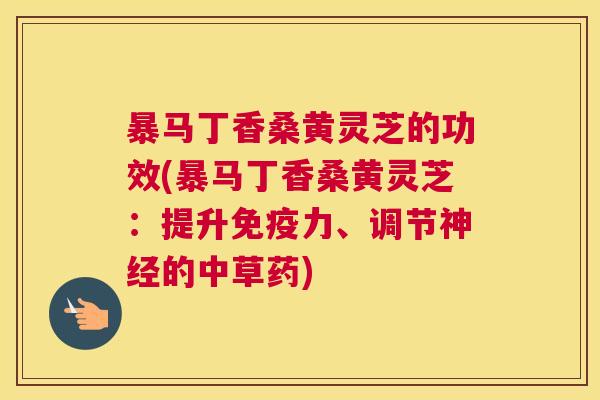 暴马丁香桑黄灵芝的功效(暴马丁香桑黄灵芝:提升力、调节的中草药) 暴马丁香桑黄灵芝的功效(暴马丁香桑黄灵芝:提升力、调节的中草药)