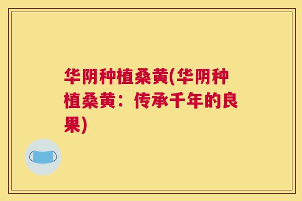华阴种植桑黄(华阴种植桑黄:传承千年的良果) 华阴种植桑黄(华阴种植桑黄:传承千年的良果)