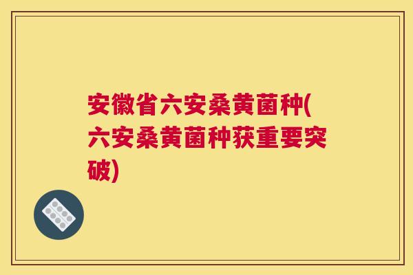 安徽省六安桑黄菌种(六安桑黄菌种获重要突破)