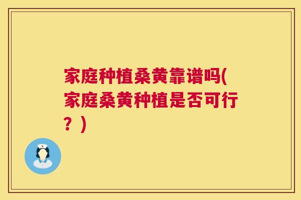 家庭种植桑黄靠谱吗(家庭桑黄种植是否可行?) 家庭种植桑黄靠谱吗(家庭桑黄种植是否可行?)