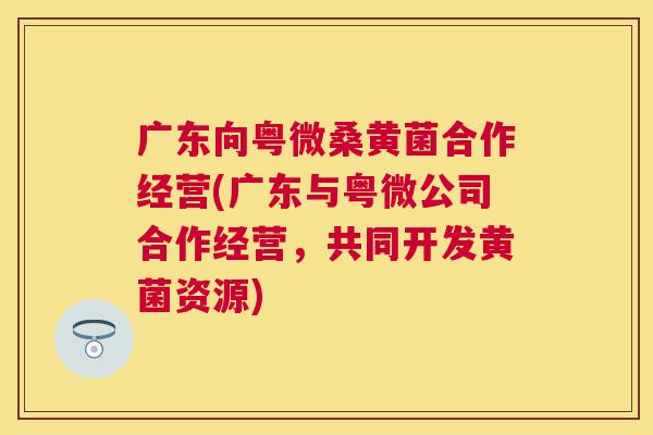 广东向粤微桑黄菌合作经营(广东与粤微公司合作经营,共同开发黄菌资源) 广东向粤微桑黄菌合作经营(广东与粤微公司合作经营,共同开发黄菌资源)