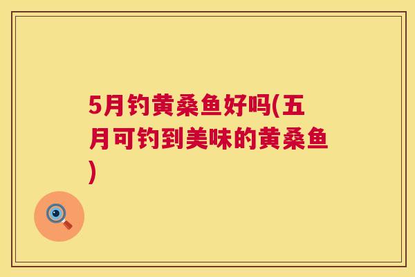 5月钓黄桑鱼好吗(五月可钓到美味的黄桑鱼) 5月钓黄桑鱼好吗(五月可钓到美味的黄桑鱼)