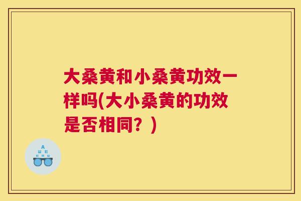 大桑黄和小桑黄功效一样吗(大小桑黄的功效是否相同?) 大桑黄和小桑黄功效一样吗(大小桑黄的功效是否相同?)