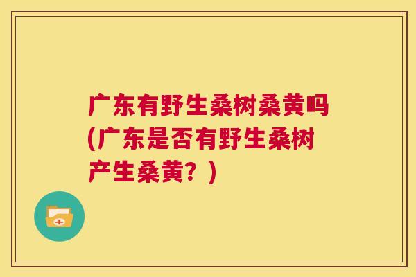 广东有野生桑树桑黄吗(广东是否有野生桑树产生桑黄?) 广东有野生桑树桑黄吗(广东是否有野生桑树产生桑黄?)