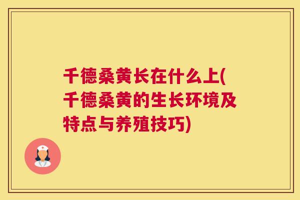 千德桑黄长在什么上(千德桑黄的生长环境及特点与养殖技巧) 千德桑黄长在什么上(千德桑黄的生长环境及特点与养殖技巧)
