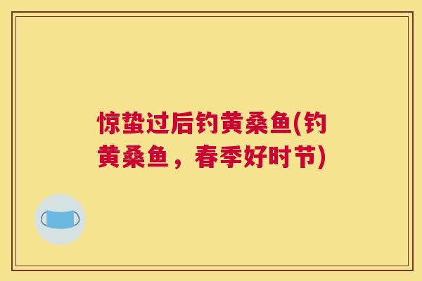 惊蛰过后钓黄桑鱼(钓黄桑鱼,春季好时节) 惊蛰过后钓黄桑鱼(钓黄桑鱼,春季好时节)