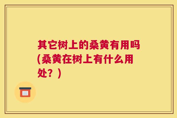 其它树上的桑黄有用吗(桑黄在树上有什么用处?) 其它树上的桑黄有用吗(桑黄在树上有什么用处?)