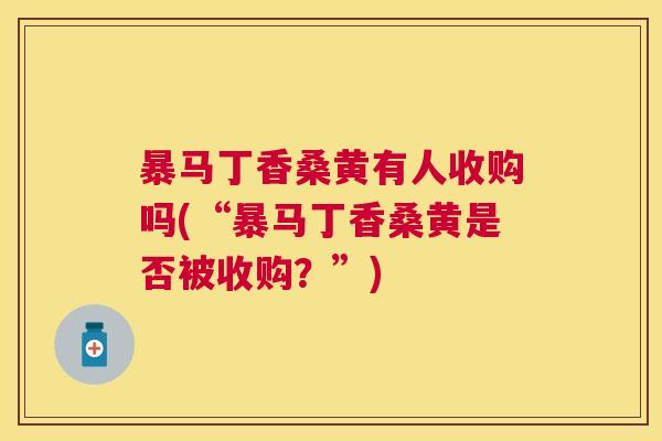 暴马丁香桑黄有人收购吗(“暴马丁香桑黄是否被收购？”)
