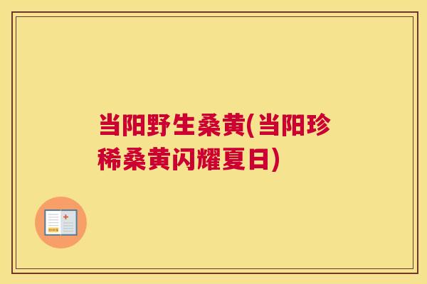 当阳野生桑黄(当阳珍稀桑黄闪耀夏日) 当阳野生桑黄(当阳珍稀桑黄闪耀夏日)