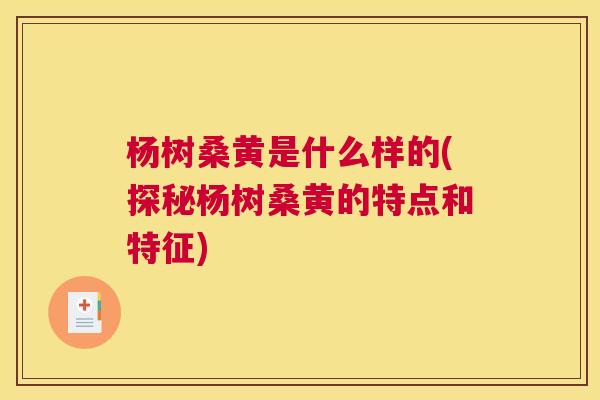 杨树桑黄是什么样的(探秘杨树桑黄的特点和特征) 杨树桑黄是什么样的(探秘杨树桑黄的特点和特征)