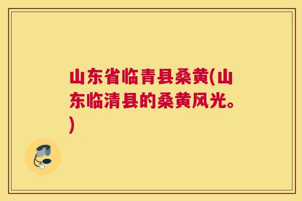 山东省临青县桑黄(山东临清县的桑黄风光。) 山东省临青县桑黄(山东临清县的桑黄风光。)