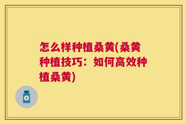 怎么样种植桑黄(桑黄种植技巧:如何高效种植桑黄) 怎么样种植桑黄(桑黄种植技巧:如何高效种植桑黄)
