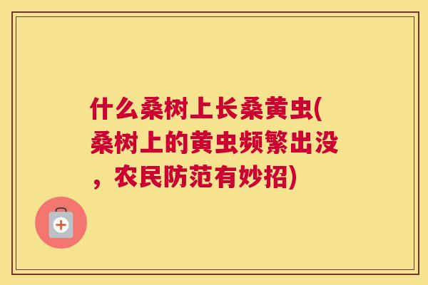 什么桑树上长桑黄虫(桑树上的黄虫频繁出没,农民防范有妙招) 什么桑树上长桑黄虫(桑树上的黄虫频繁出没,农民防范有妙招)