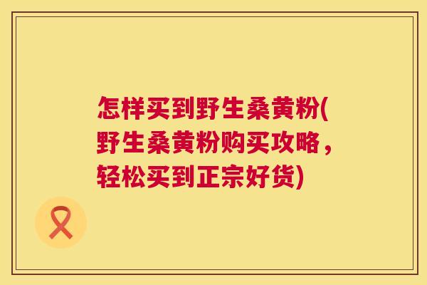 怎样买到野生桑黄粉(野生桑黄粉购买攻略，轻松买到正宗好货)