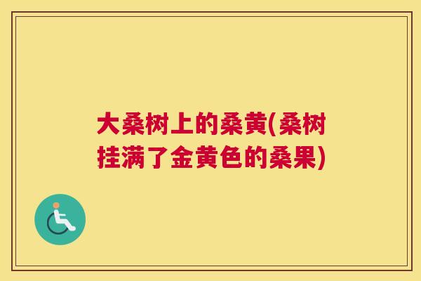 大桑树上的桑黄(桑树挂满了金黄色的桑果) 大桑树上的桑黄(桑树挂满了金黄色的桑果)
