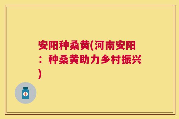 安阳种桑黄(河南安阳:种桑黄助力乡村振兴) 安阳种桑黄(河南安阳:种桑黄助力乡村振兴)