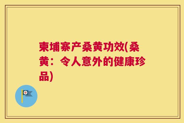 柬埔寨产桑黄功效(桑黄:令人意外的健康珍品) 柬埔寨产桑黄功效(桑黄:令人意外的健康珍品)