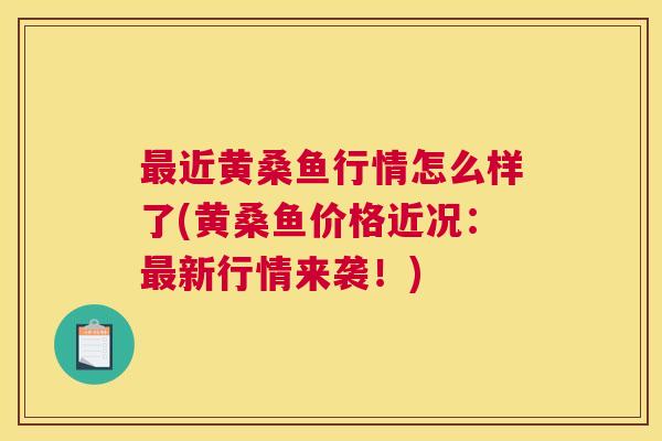 近黄桑鱼行情怎么样了(黄桑鱼价格近况：新行情来袭！)
