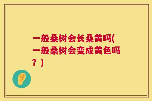 一般桑树会长桑黄吗(一般桑树会变成黄色吗?) 一般桑树会长桑黄吗(一般桑树会变成黄色吗?)