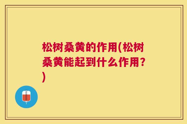 松树桑黄的作用(松树桑黄能起到什么作用?) 松树桑黄的作用(松树桑黄能起到什么作用?)