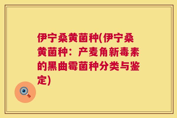 伊宁桑黄菌种(伊宁桑黄菌种:产麦角新毒素的黑曲霉菌种分类与鉴定) 伊宁桑黄菌种(伊宁桑黄菌种:产麦角新毒素的黑曲霉菌种分类与鉴定)