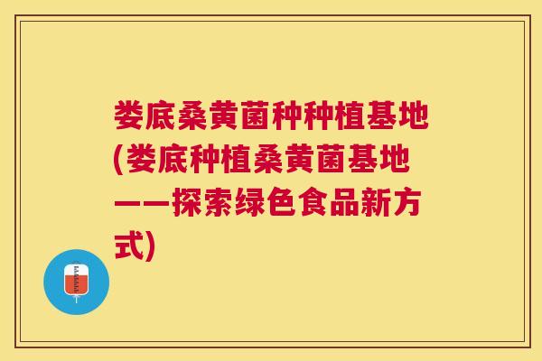 娄底桑黄菌种种植基地(娄底种植桑黄菌基地——探索绿色食品新方式) 娄底桑黄菌种种植基地(娄底种植桑黄菌基地——探索绿色食品新方式)
