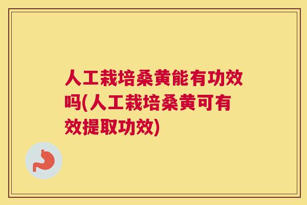 人工栽培桑黄能有功效吗(人工栽培桑黄可有效提取功效)