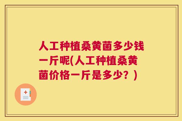 人工种植桑黄菌多少钱一斤呢(人工种植桑黄菌价格一斤是多少?) 人工种植桑黄菌多少钱一斤呢(人工种植桑黄菌价格一斤是多少?)