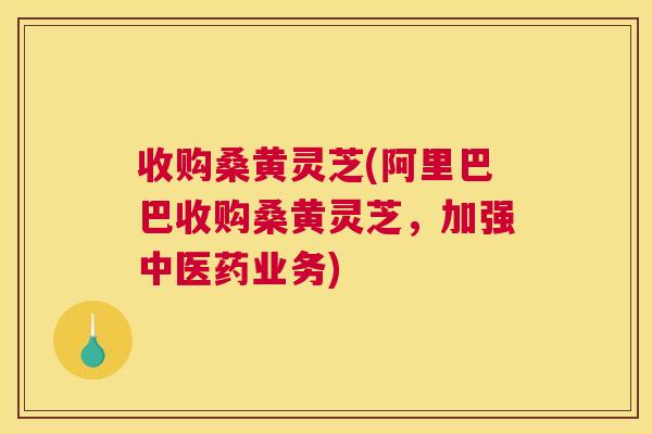 收购桑黄灵芝(阿里巴巴收购桑黄灵芝,加强中医药业务) 收购桑黄灵芝(阿里巴巴收购桑黄灵芝,加强中医药业务)