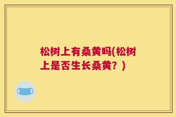 松树上有桑黄吗(松树上是否生长桑黄?) 松树上有桑黄吗(松树上是否生长桑黄?)