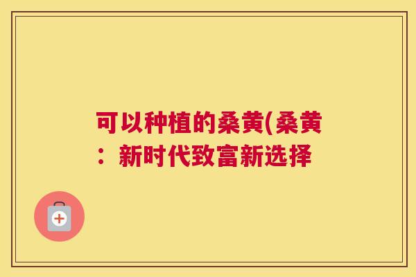 可以种植的桑黄(桑黄:新时代致富新选择 可以种植的桑黄(桑黄:新时代致富新选择