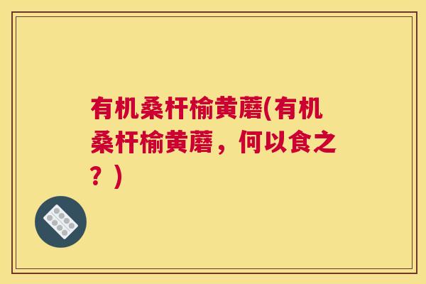 有机桑杆榆黄蘑(有机桑杆榆黄蘑,何以食之?) 有机桑杆榆黄蘑(有机桑杆榆黄蘑,何以食之?)