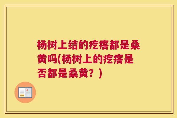 杨树上结的疙瘩都是桑黄吗(杨树上的疙瘩是否都是桑黄?) 杨树上结的疙瘩都是桑黄吗(杨树上的疙瘩是否都是桑黄?)